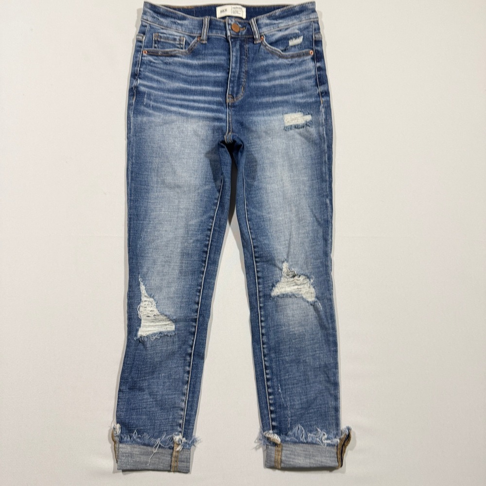 BKE Parker High Rise Ankle Skinny Jeans Womens 24 Distressed Blue Denim Grunge